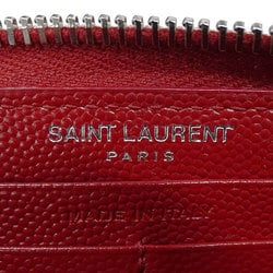 Saint Laurent SAINT LAURENT Wallet for Women and Men, Long Wallet, Caviar Skin, Red, Round