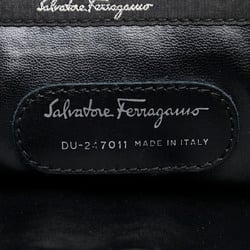 Salvatore Ferragamo Bag Shoulder Black Leather Nylon Women's