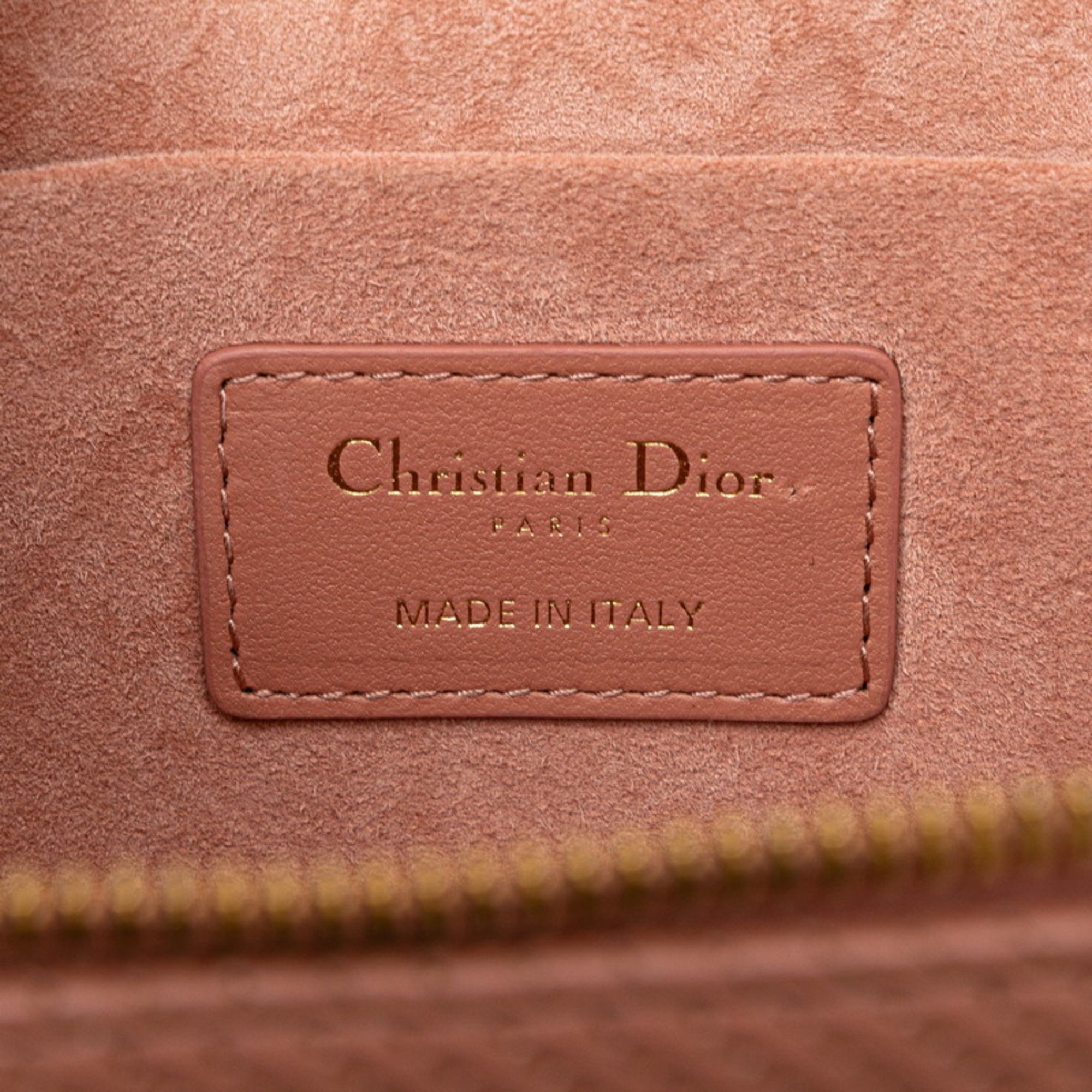 Christian Dior Dior Cannage Small Vanity Handbag Shoulder Bag Pink Lambskin Women's