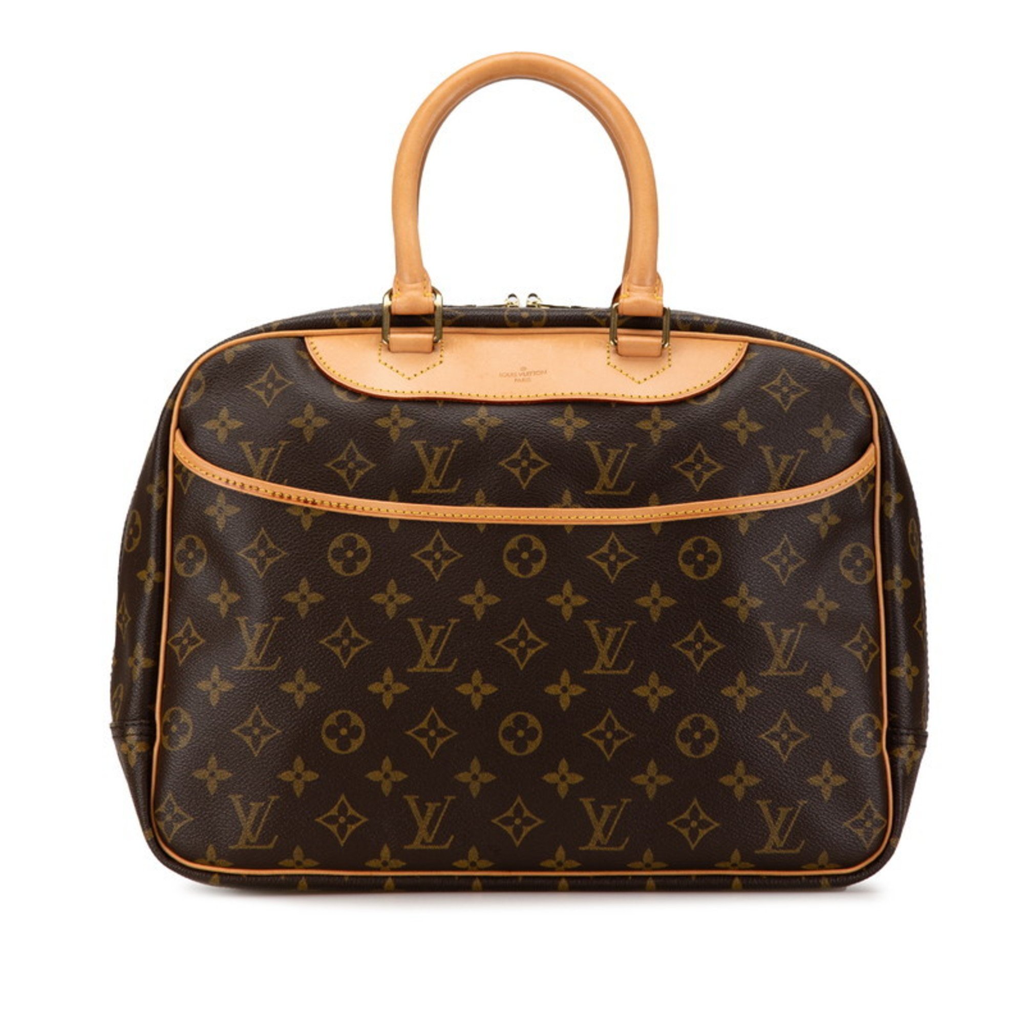 Louis Vuitton Monogram Deauville Handbag M47270 Brown PVC Leather Women's LOUIS VUITTON