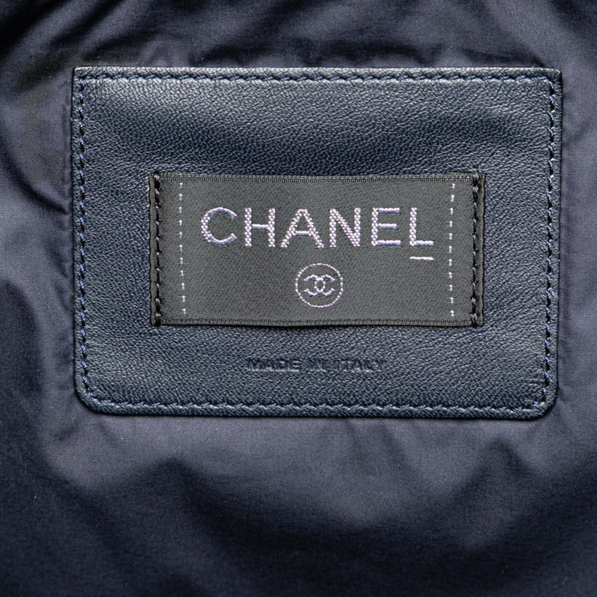 Chanel Doudone Coconneige Embossed Handbag Shoulder Bag Navy Pink Nylon Wool Women's CHANEL