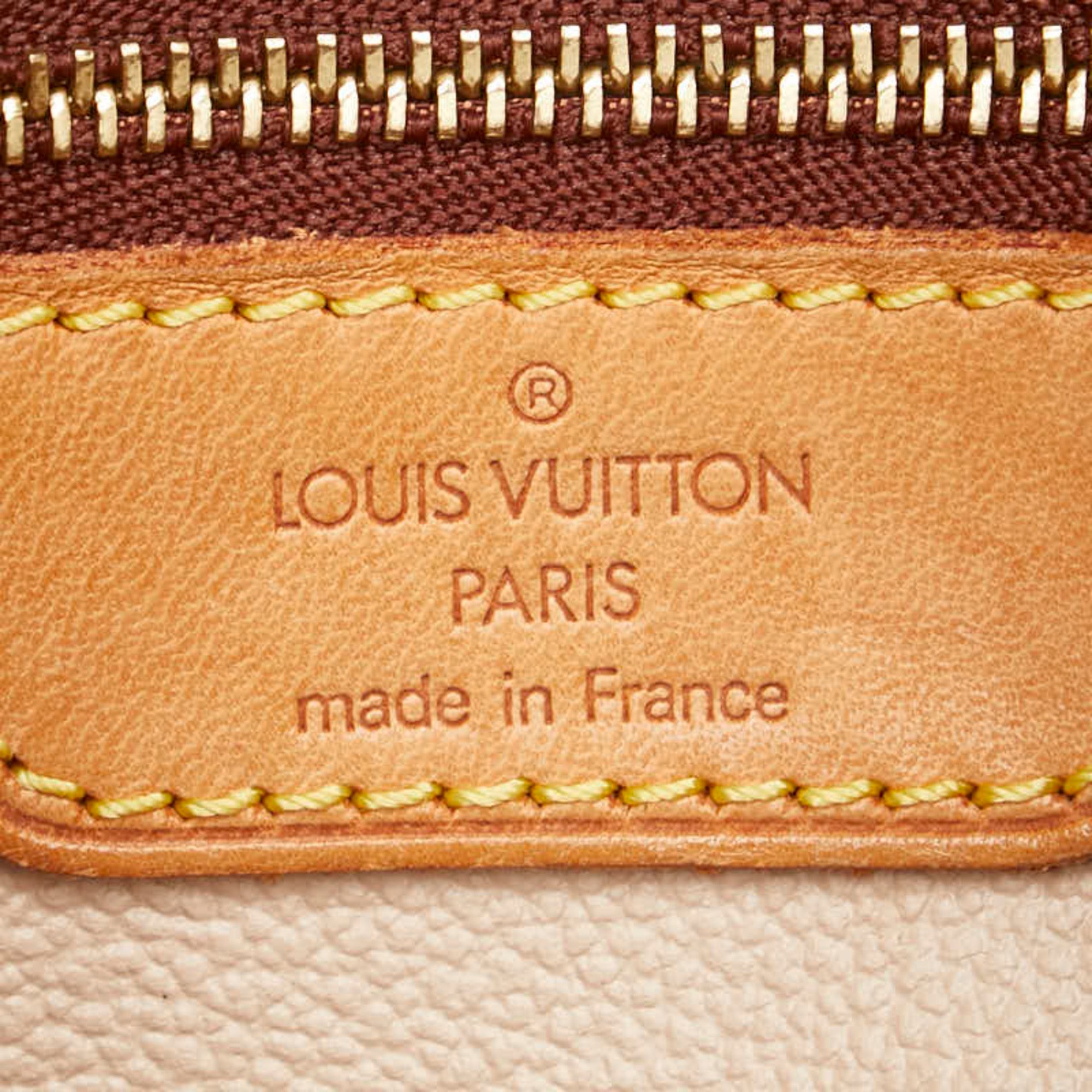 Louis Vuitton Monogram Petit Bucket PM Tote Bag Shoulder M42238 Brown PVC Leather Women's LOUIS VUITTON