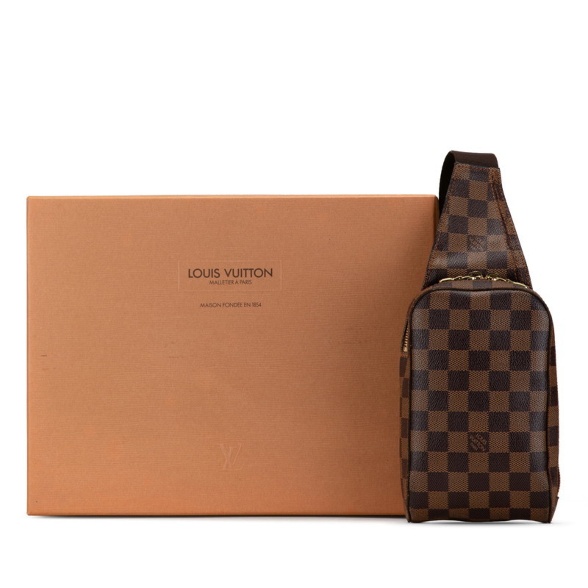 Louis Vuitton Damier Geronimos Body Bag Waist N51994 Brown PVC Leather Women's LOUIS VUITTON