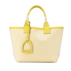 Hermes Steeple 25 Handbag Yellow Toile H Swift Leather Women's HERMES