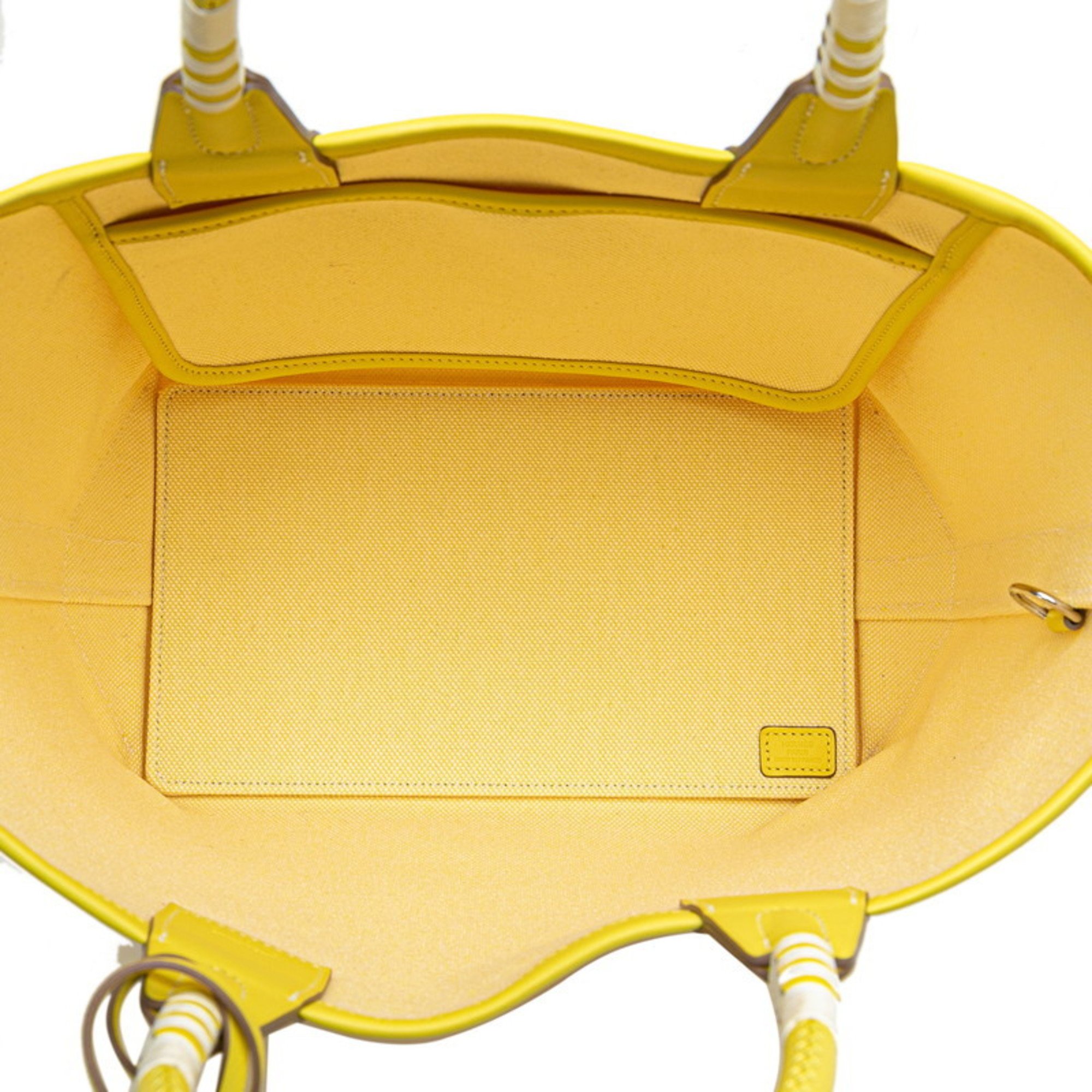 Hermes Steeple 25 Handbag Yellow Toile H Swift Leather Women's HERMES