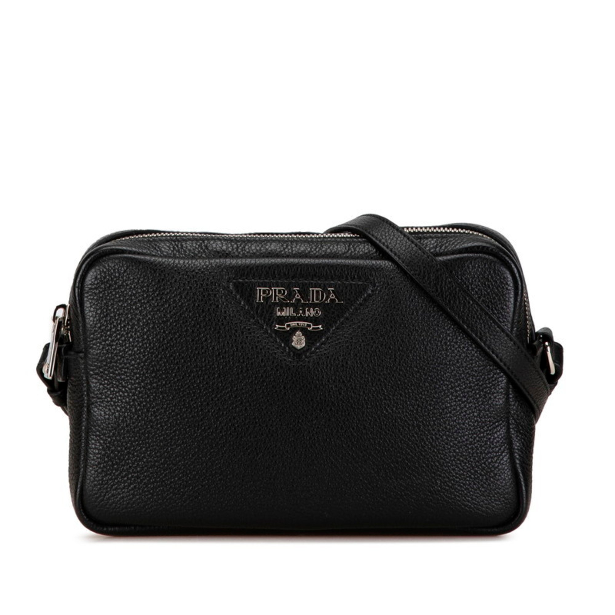 Prada Viterodai Shoulder Bag Black Leather Women's PRADA