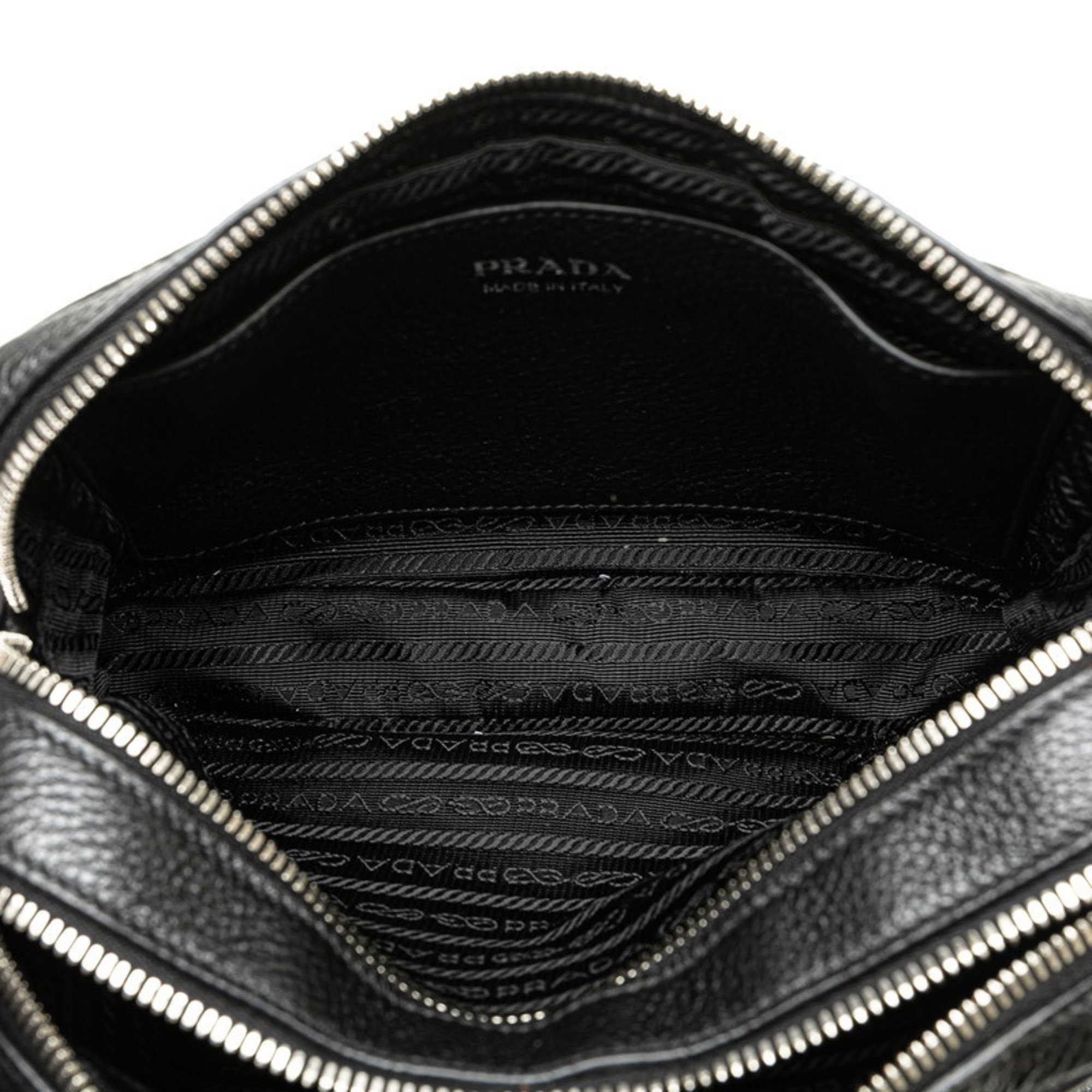 Prada Viterodai Shoulder Bag Black Leather Women's PRADA