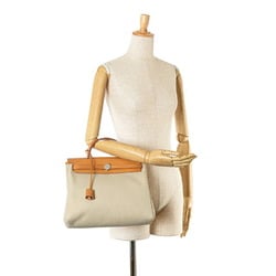 Hermes Airbag Zip PM Handbag Beige Natural Toile H Women's HERMES