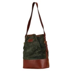 LOEWE Shoulder Bag Khaki Green Brown Leather Suede Women's