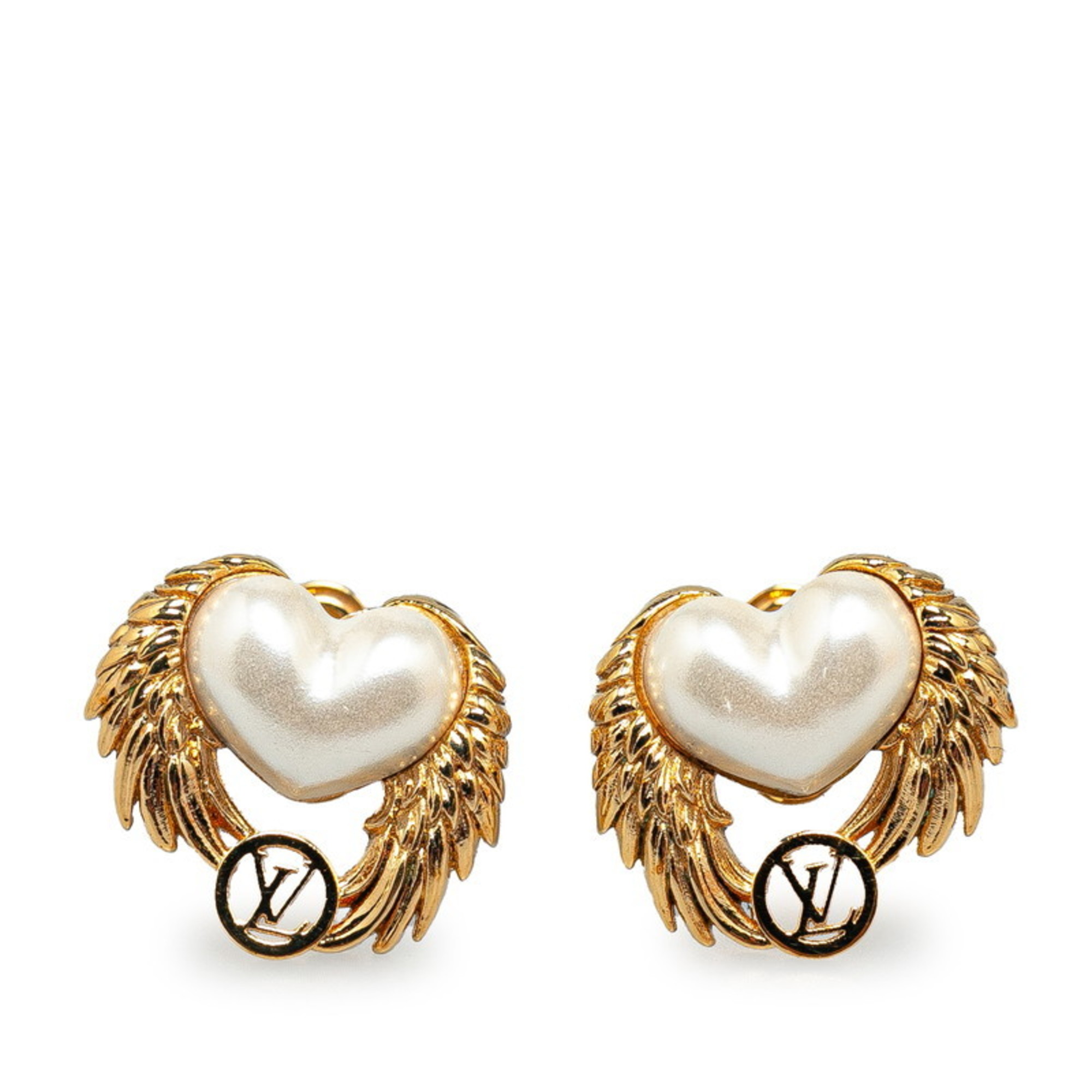 Louis Vuitton Boucle D'oreille Cool Angel Love Earrings M67442 Gold Plated Women's LOUIS VUITTON