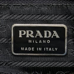 Prada Triangle Plate Handbag Khaki Nylon Leather Women's PRADA