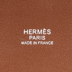 Hermes H Ambié GM Tote Bag Beige Brown Toile Leather Women's HERMES