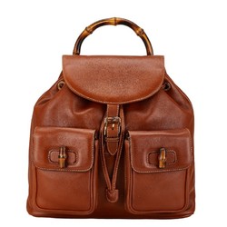 Gucci Bamboo Backpack 003 1998 0016 Brown Leather Women's GUCCI