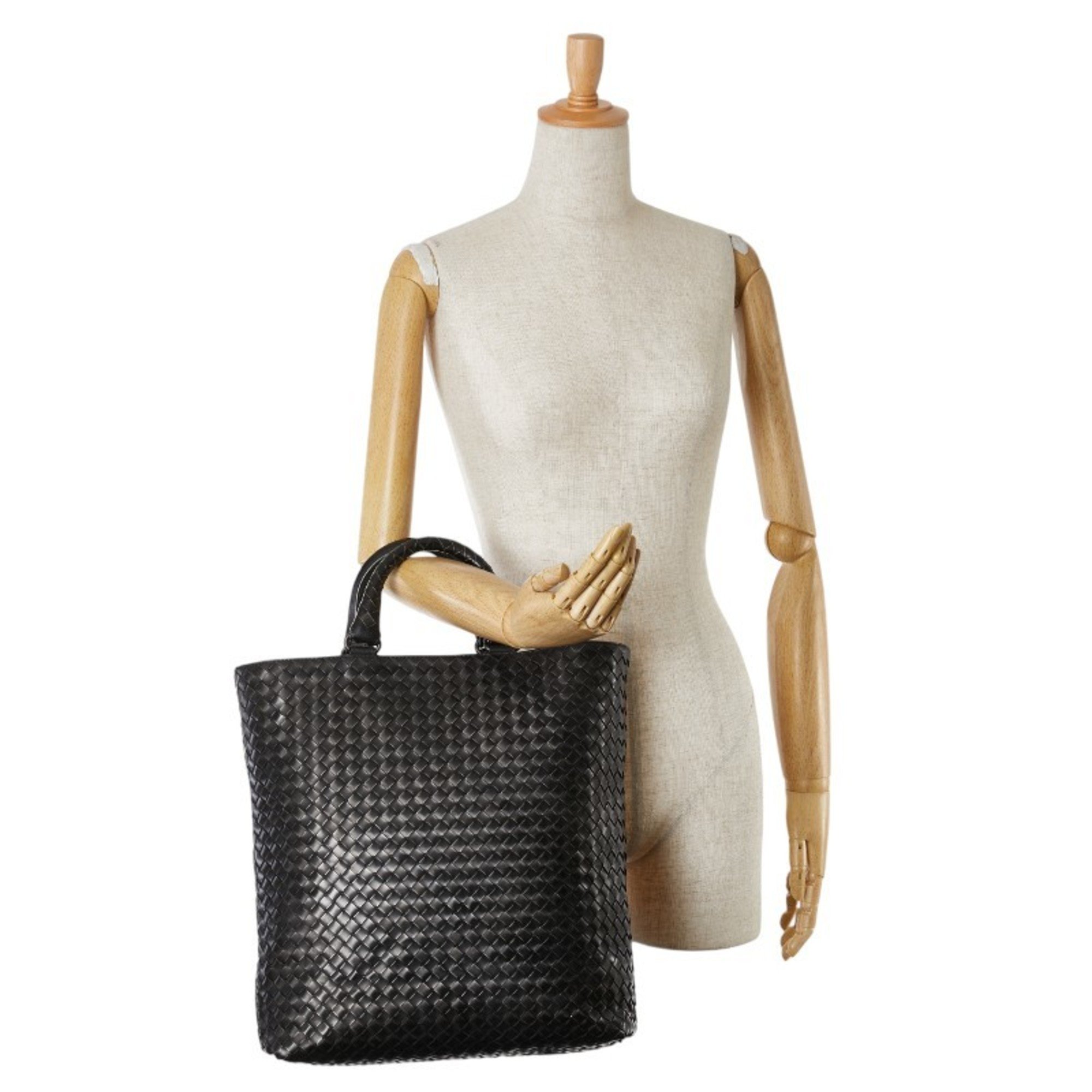 Bottega Veneta handbag tote bag black leather women's BOTTEGAVENETA