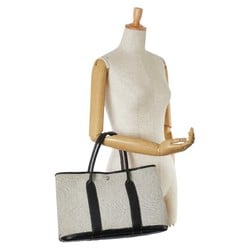 Hermes Garden PM Tote Bag Grey Black Toile H Leather Women's HERMES