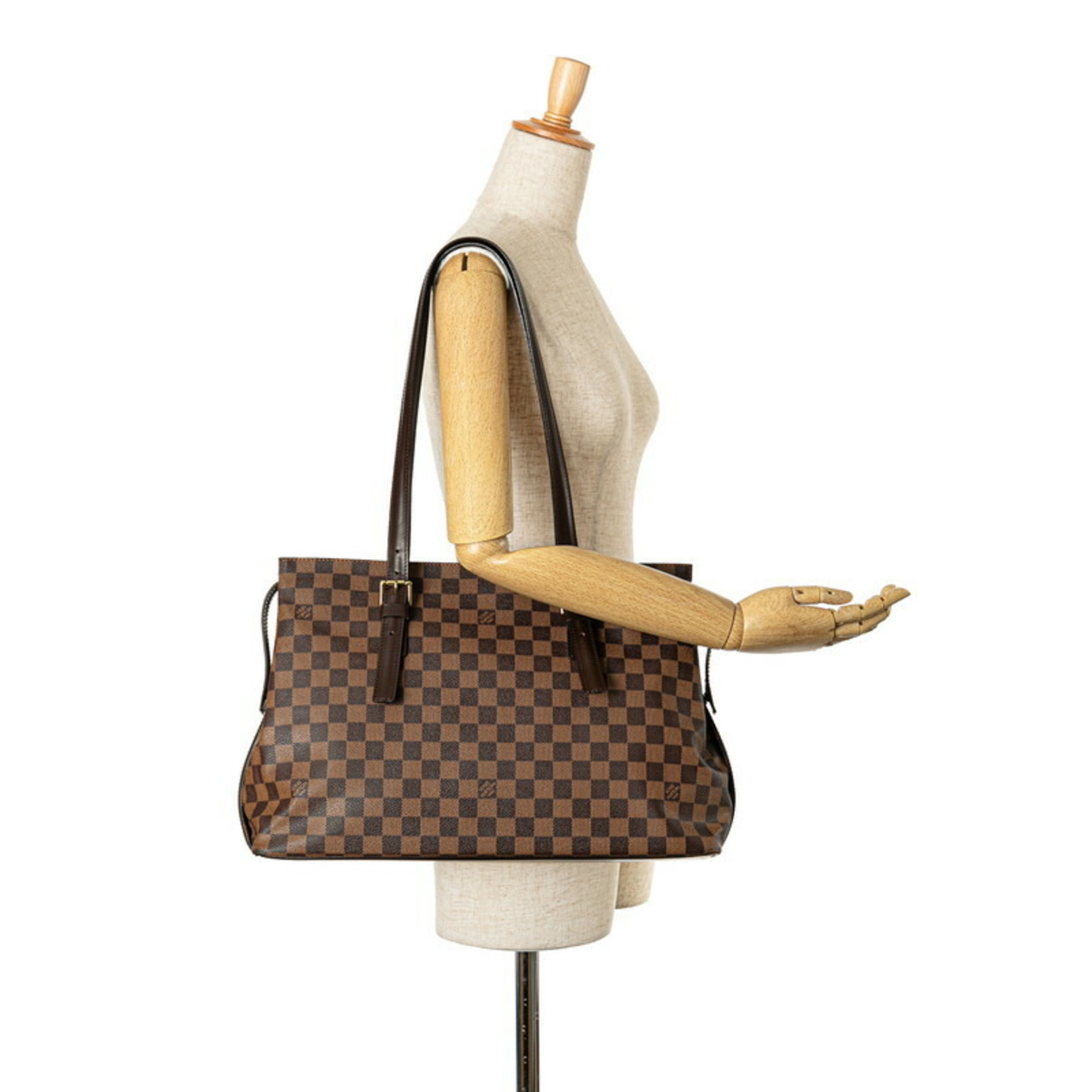 Louis Vuitton Damier Chelsea Tote Bag Shoulder N51119 Brown PVC Leather Women's LOUIS VUITTON