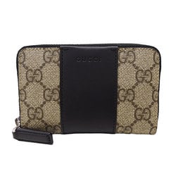 GUCCI Wallet for Women and Men GG Supreme Coin Case Beige Black 451242