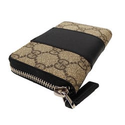 GUCCI Wallet for Women and Men GG Supreme Coin Case Beige Black 451242