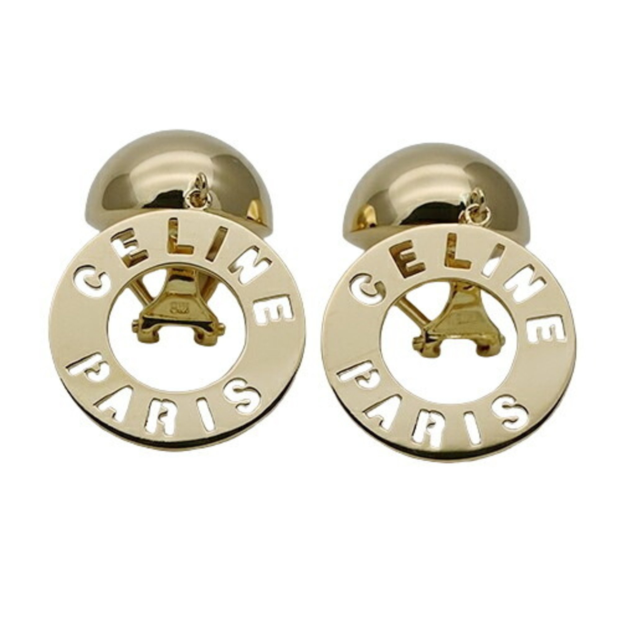 CELINE Earrings for Women, K18YG, 750YG, Circle, Yellow Gold, Polished