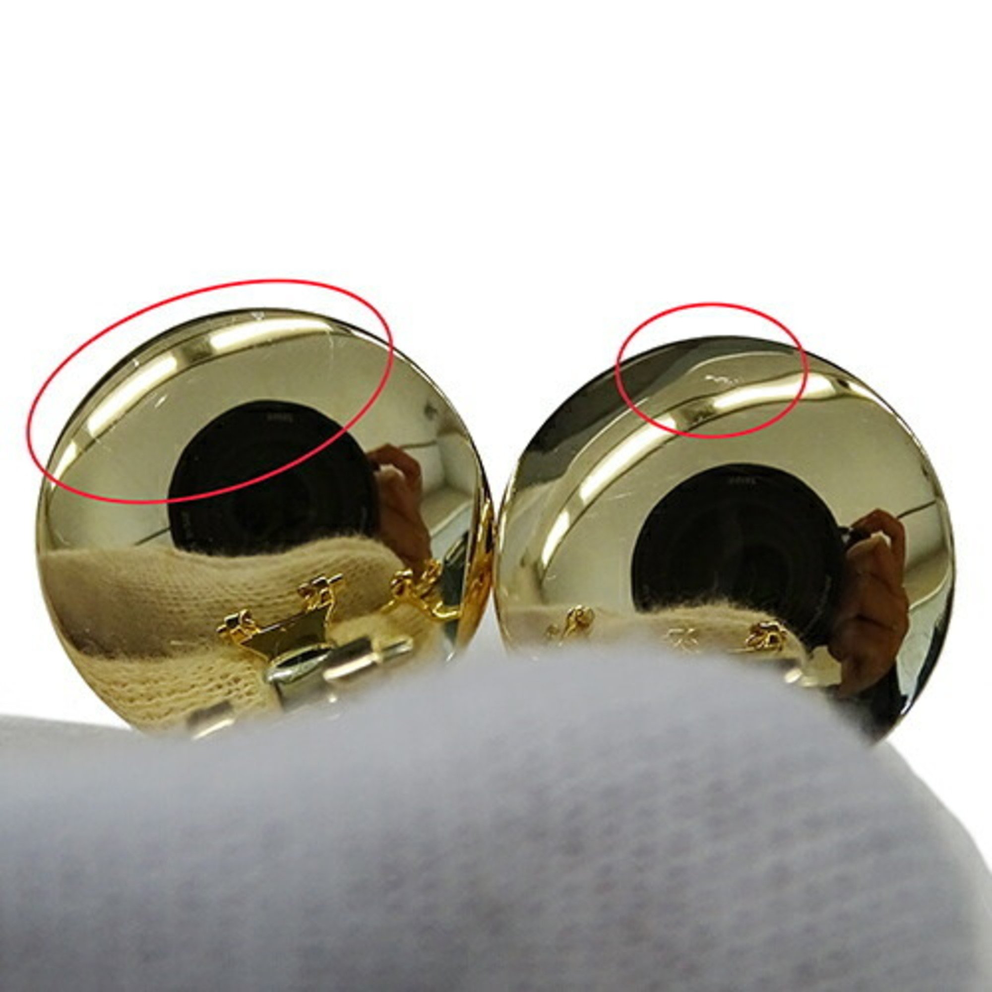 CELINE Earrings for Women, K18YG, 750YG, Circle, Yellow Gold, Polished