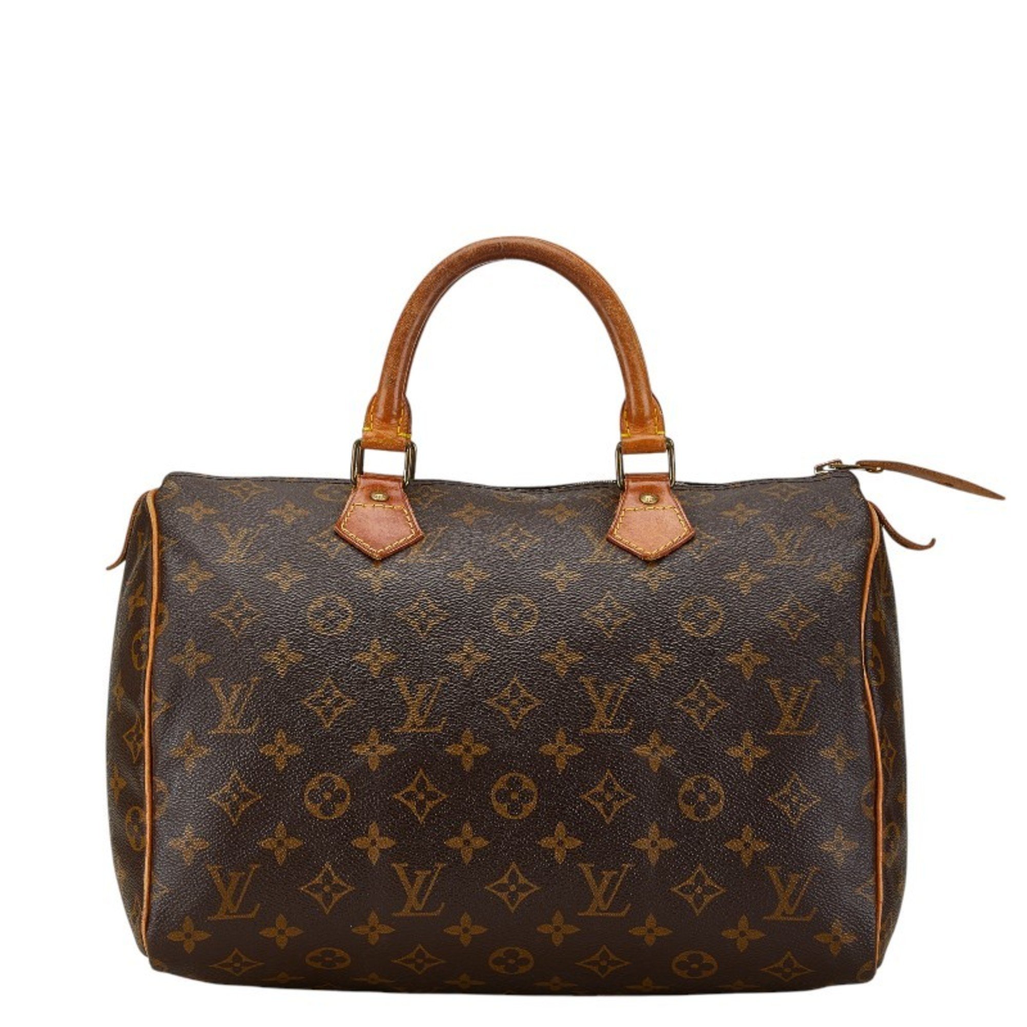 Louis Vuitton Monogram Speedy 30 Handbag M41526 Brown PVC Leather Women's LOUIS VUITTON