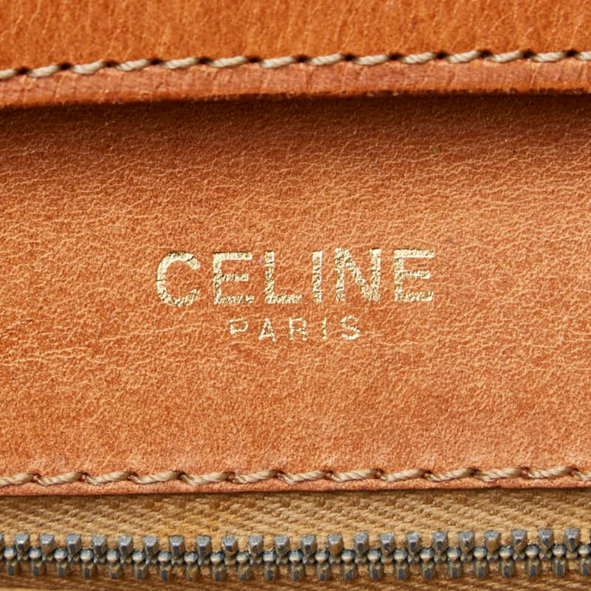 Celine Macadam Shoulder Bag Brown PVC Leather Women's CELINE