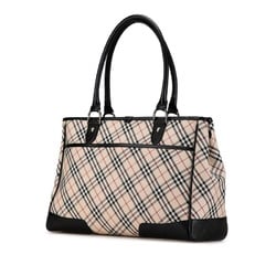 Burberry Nova Check Tote Bag Beige Black Canvas Leather Women's BURBERRY