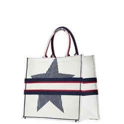 Christian Dior Dior Alps Book Tote Large Bag White Navy Canvas Women's