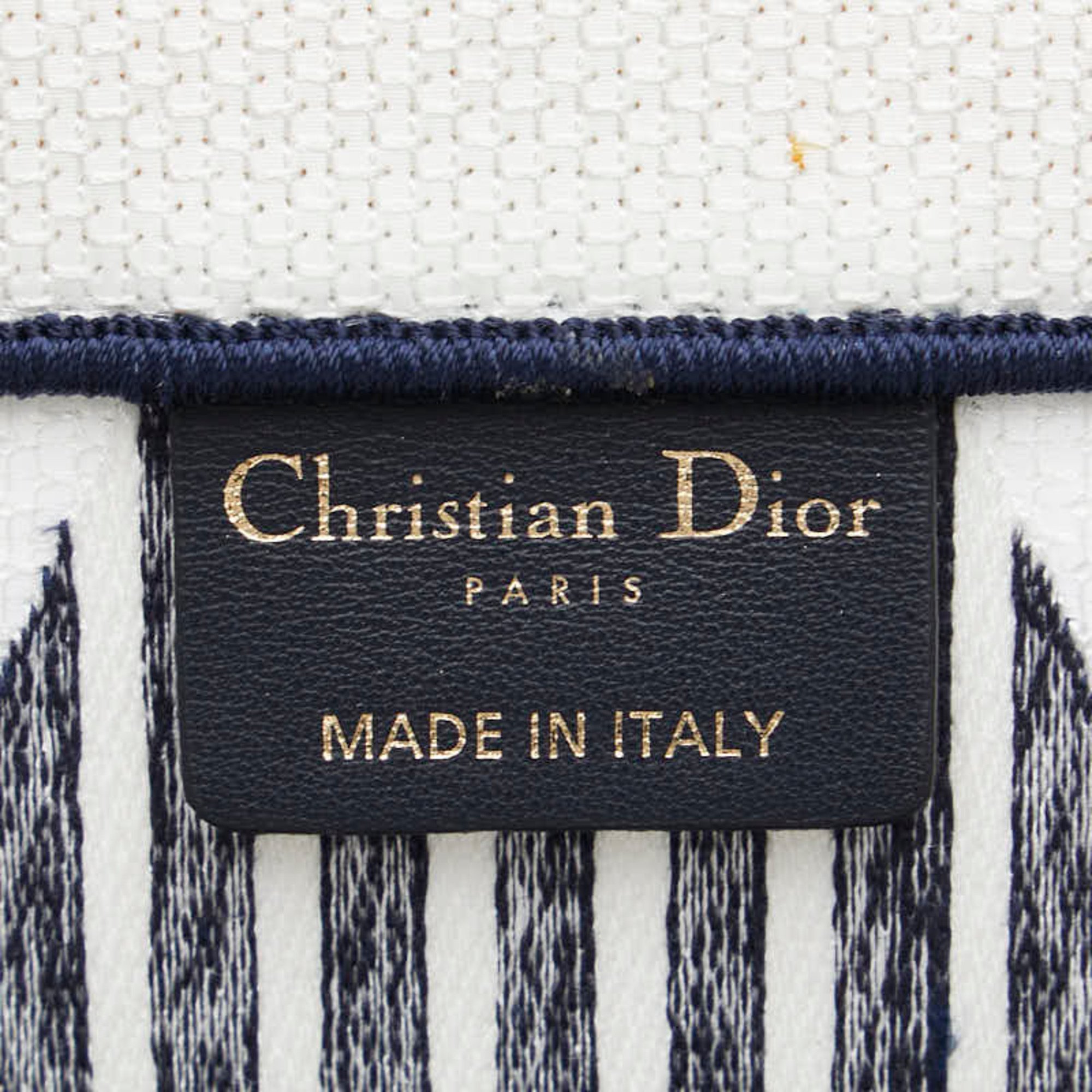 Christian Dior Dior Alps Book Tote Large Bag White Navy Canvas Women's