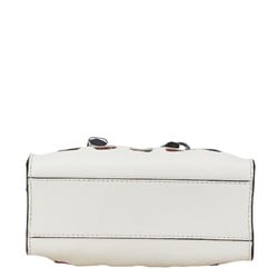 Marc Jacobs Check Grind Handbag Shoulder Bag White Red Leather Women's MARC JACOBS