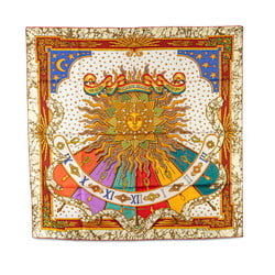 Hermes Carre 90 CARPE DIEM Enjoy today, seize the day Scarf Muffler White Gold Multicolor Silk Women's HERMES