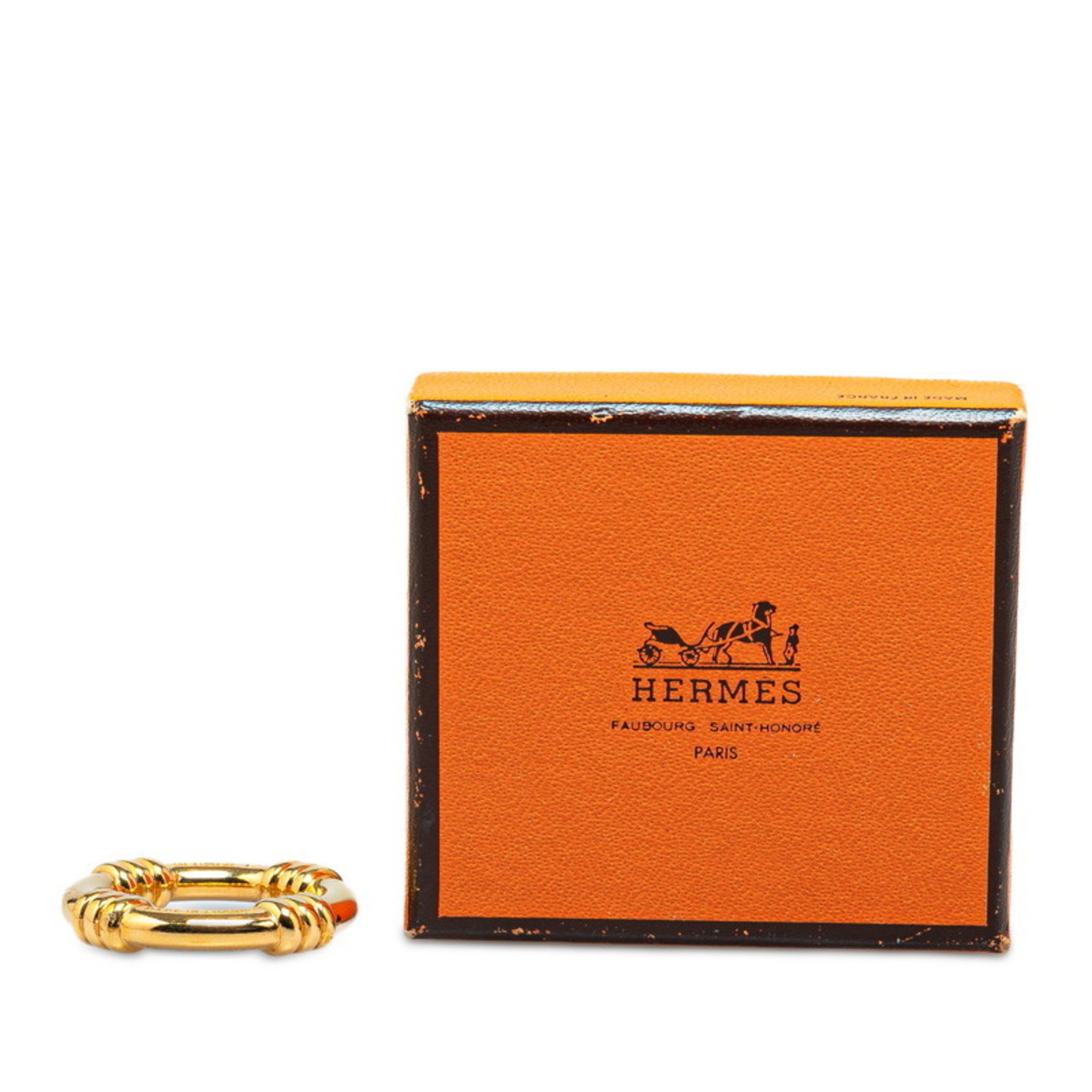 Hermes Boué Scarf Ring Gold Plated Women's HERMES