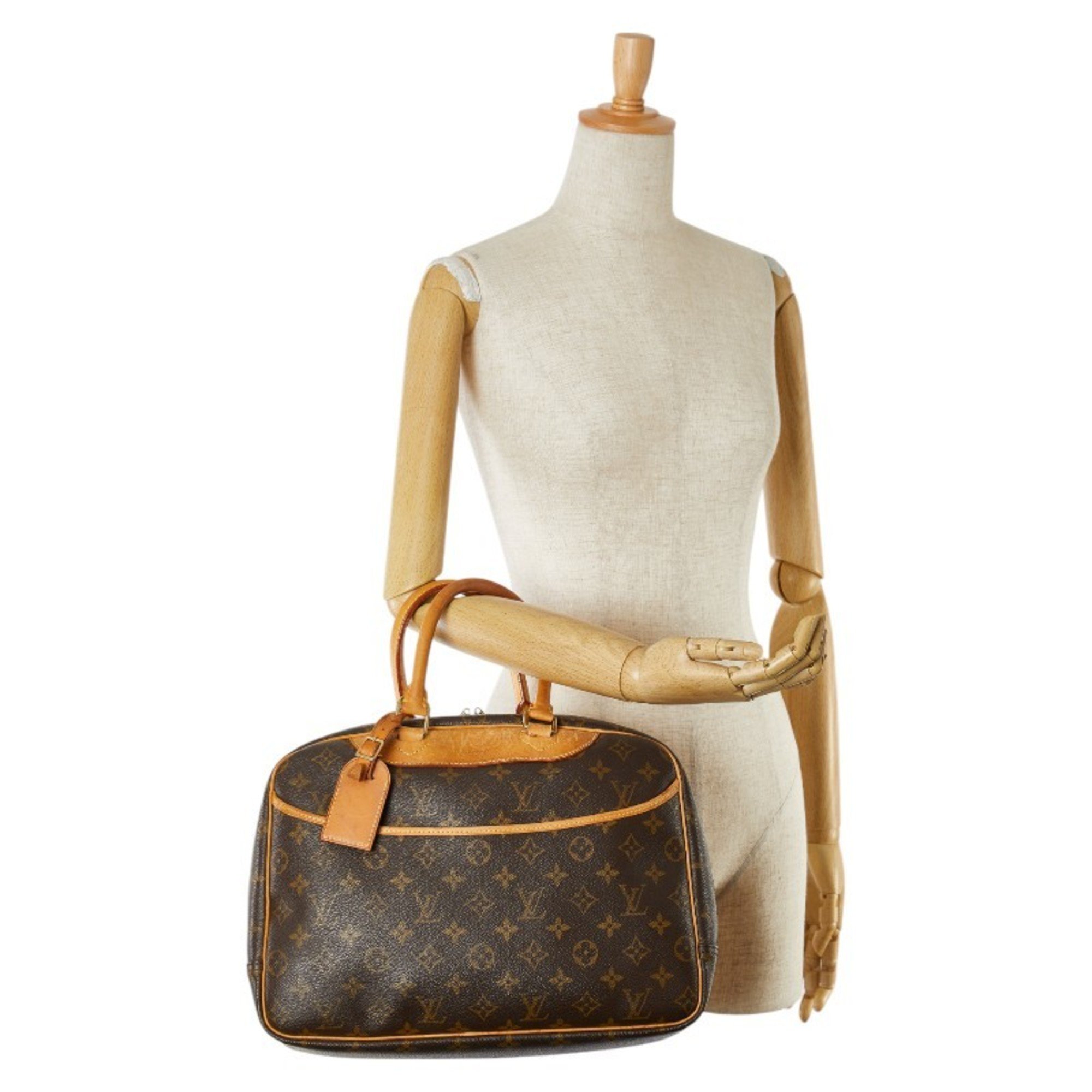 Louis Vuitton Monogram Deauville Handbag M47270 Brown PVC Leather Women's LOUIS VUITTON