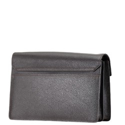 Dunhill clutch bag, second black, brown, leather, women's