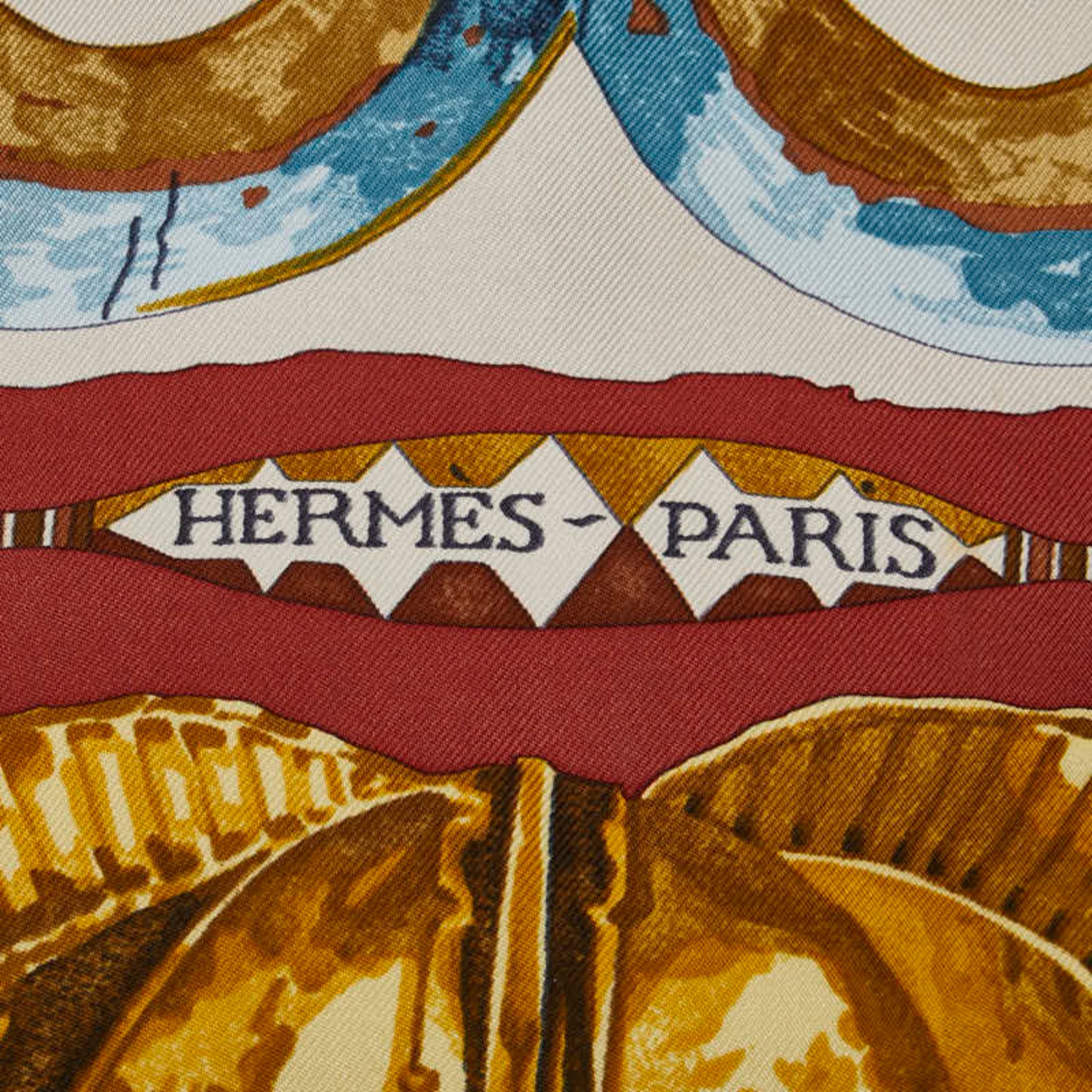 Hermes Persona Scarf Multicolor Orange Silk Angora Women's HERMES