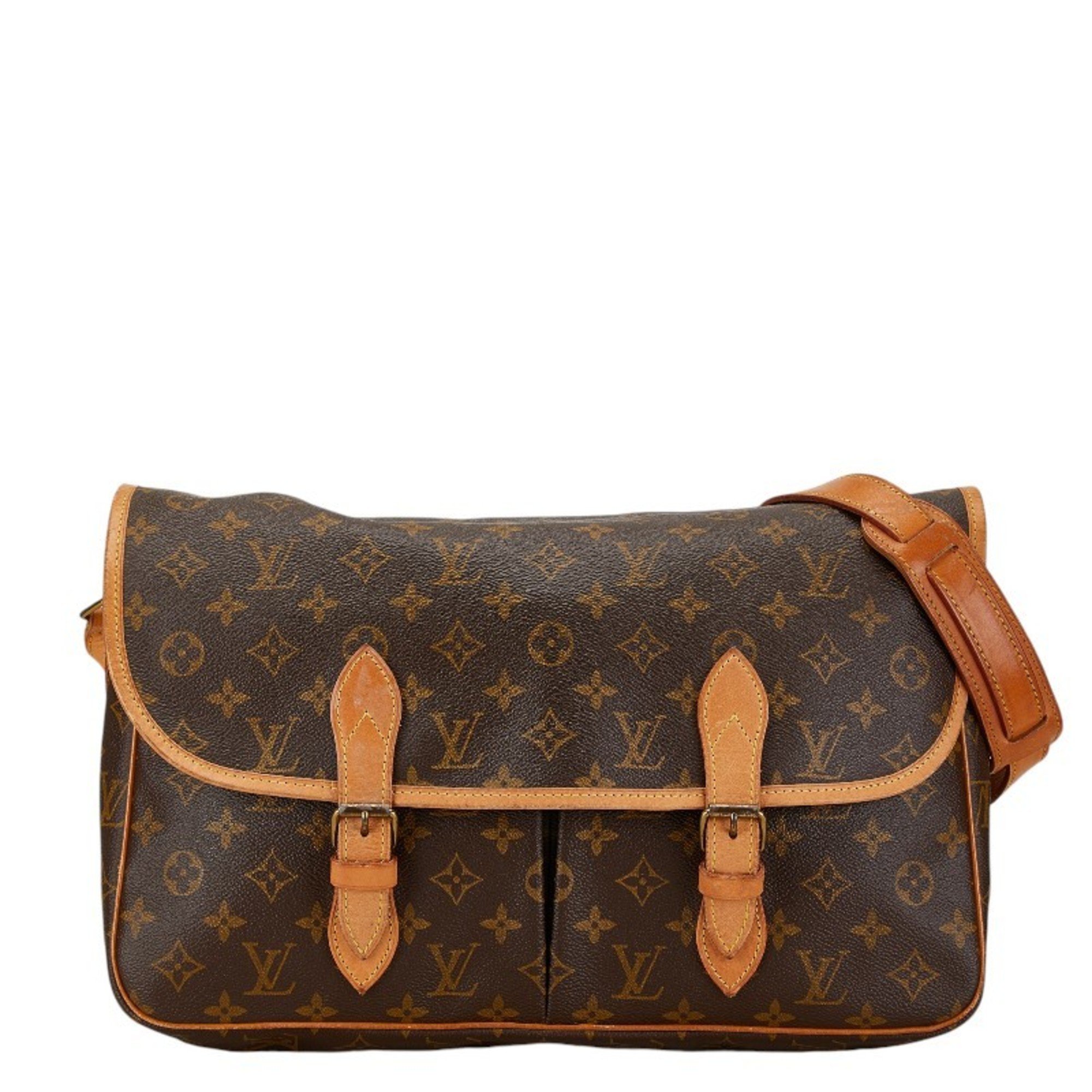 Louis Vuitton Monogram Gibessier GM Shoulder Bag M42249 Brown PVC Leather Women's LOUIS VUITTON