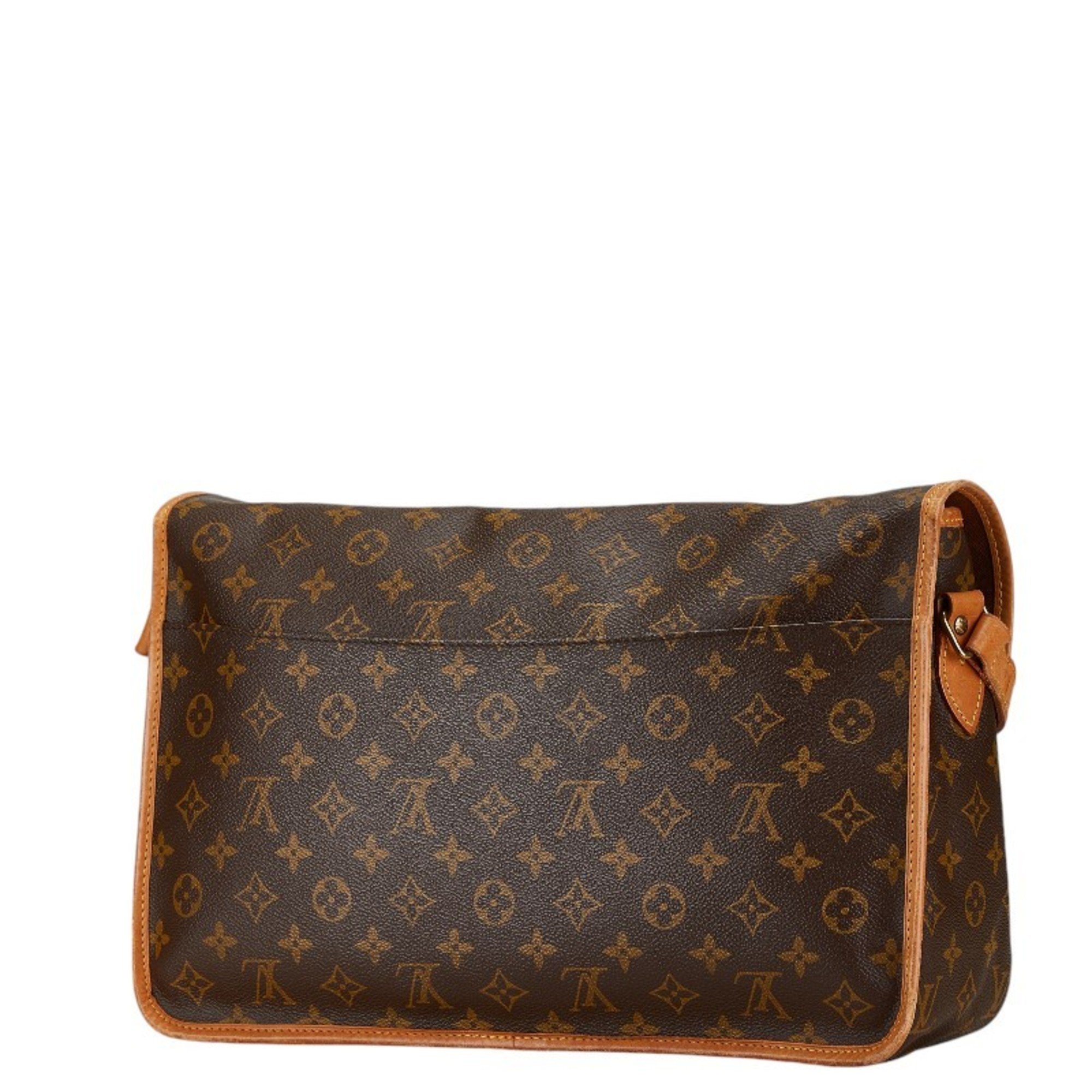 Louis Vuitton Monogram Gibessier GM Shoulder Bag M42249 Brown PVC Leather Women's LOUIS VUITTON