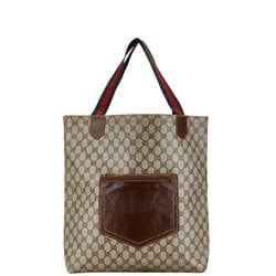 Gucci PARFUMS GG Plus Sherry Line Tote Bag Handbag Beige Brown PVC Leather Women's GUCCI