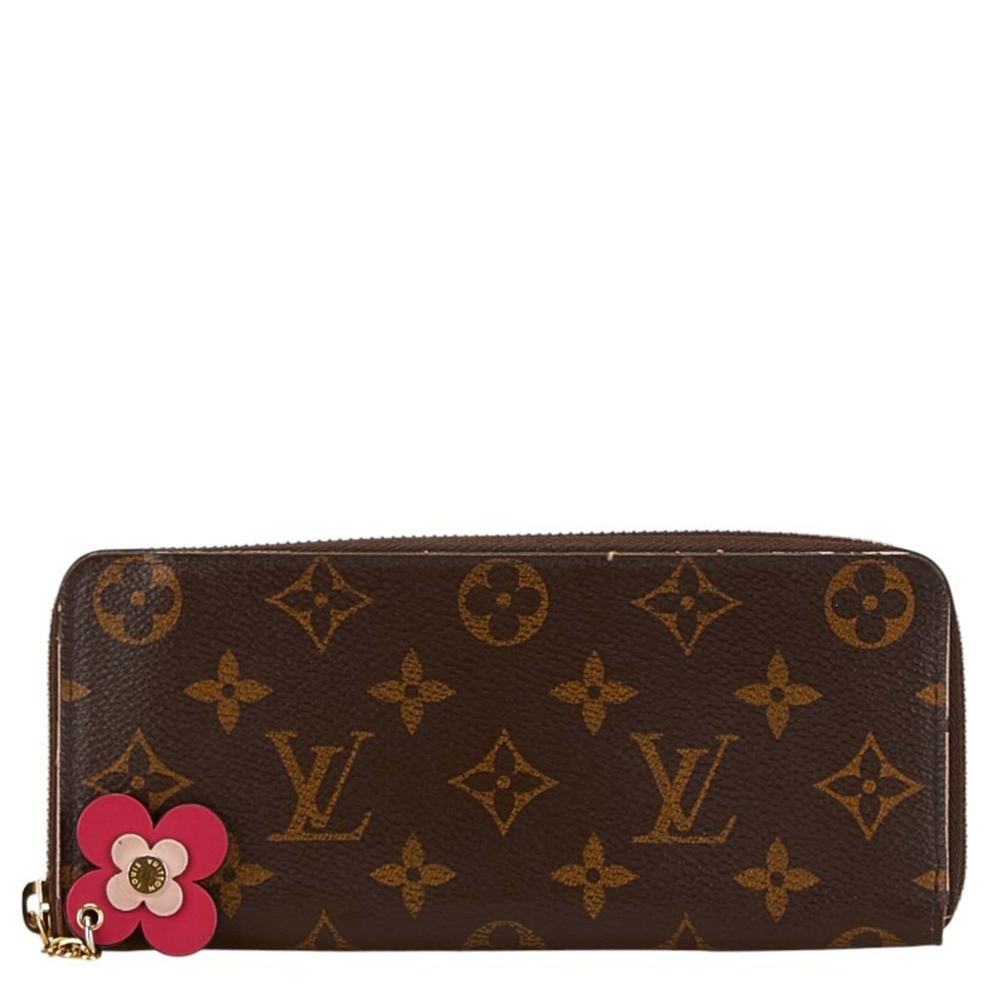 Louis Vuitton Monogram Boltfeuille Clemence Long Wallet M68314 Fuchsia PVC Leather Women's LOUIS VUITTON