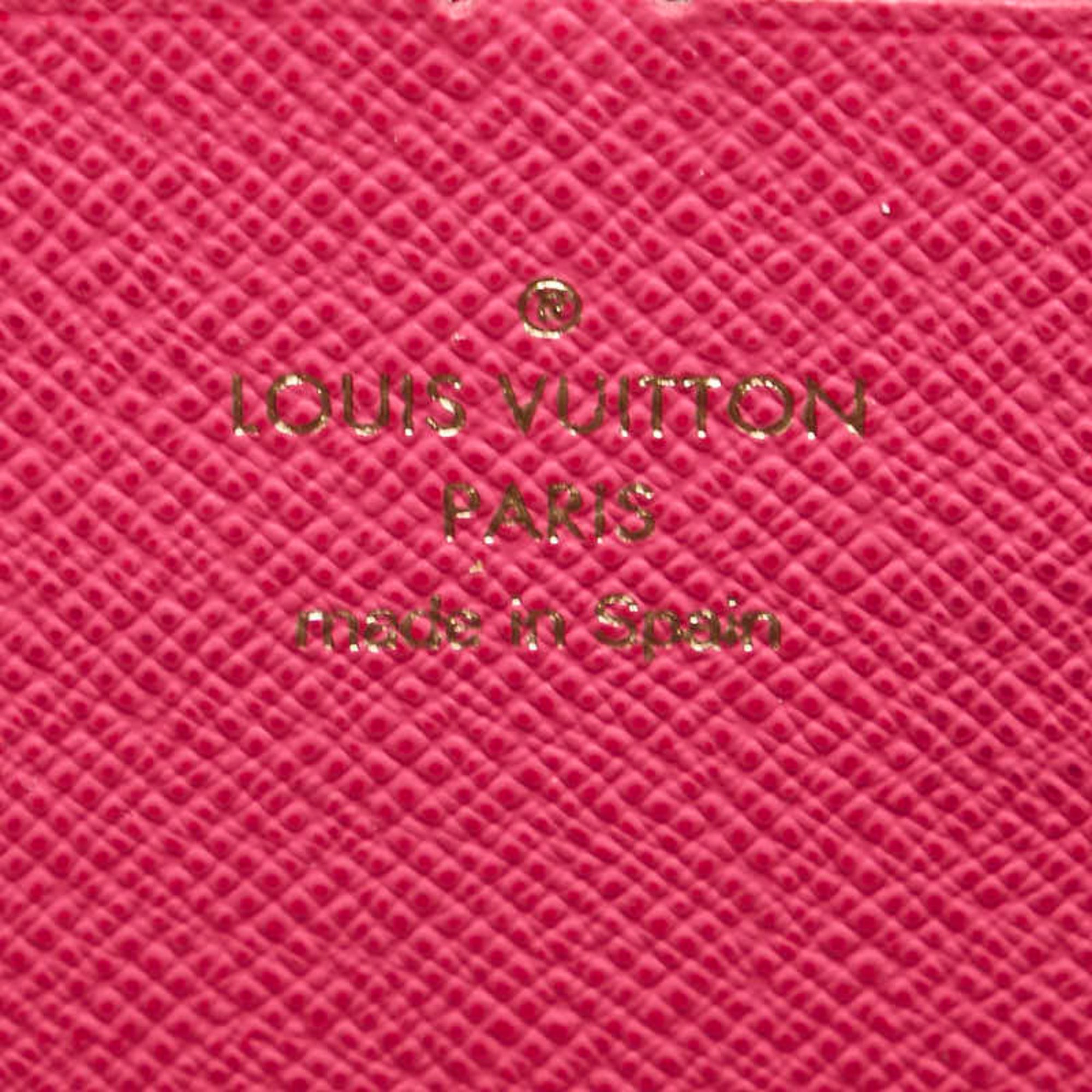 Louis Vuitton Monogram Boltfeuille Clemence Long Wallet M68314 Fuchsia PVC Leather Women's LOUIS VUITTON