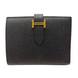 Hermes HERMES Wallet for Women and Men Bi-fold Bearn Compact Epsom Black W Stamp (Manufactured in 2024)