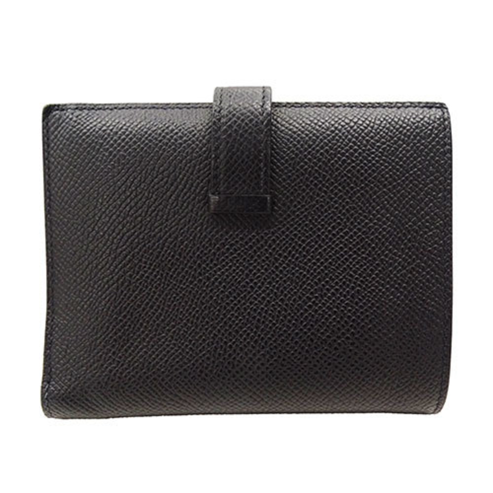 Hermes HERMES Wallet for Women and Men Bi-fold Bearn Compact Epsom Black W Stamp (Manufactured in 2024)