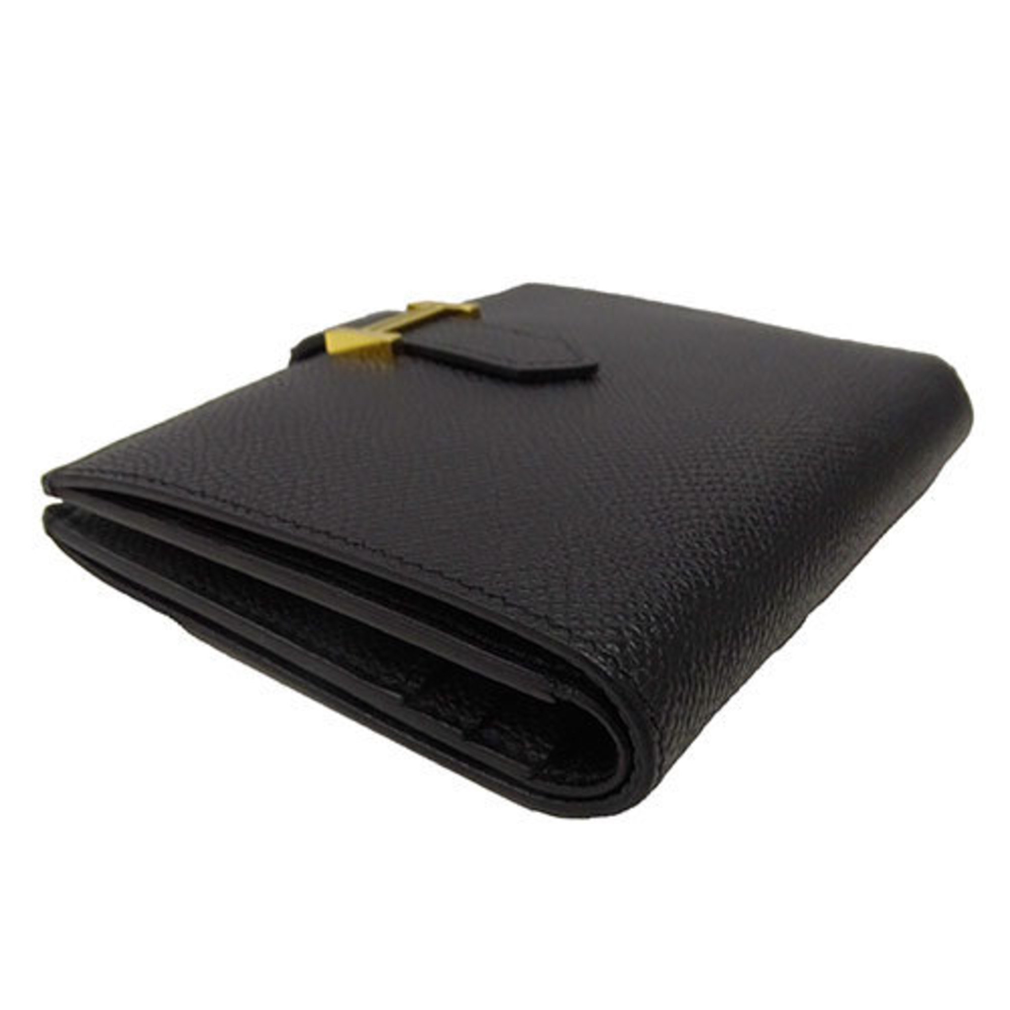 Hermes HERMES Wallet for Women and Men Bi-fold Bearn Compact Epsom Black W Stamp (Manufactured in 2024)