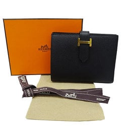 Hermes HERMES Wallet for Women and Men Bi-fold Bearn Compact Epsom Black W Stamp (Manufactured in 2024)