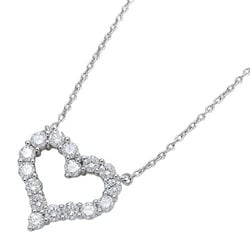 Tiffany & Co. Necklace for Women, Pendant, PT950, Diamond, Sentimental Heart, Small, Platinum, Polished