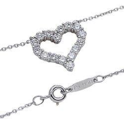 Tiffany & Co. Necklace for Women, Pendant, PT950, Diamond, Sentimental Heart, Small, Platinum, Polished