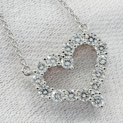 Tiffany & Co. Necklace for Women, Pendant, PT950, Diamond, Sentimental Heart, Small, Platinum, Polished