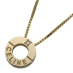 CELINE Necklace for Women 750YG K18YG 1P Diamond D0.03 Circle Yellow Gold Polished