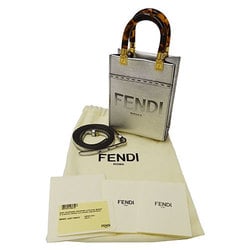 FENDI Bags Women's Handbags Shoulder 2way Leather Sunshine Shopper Silver 8BS051