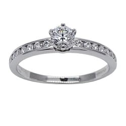 Tiffany & Co. Women's Ring, PT950, Diamond, D0.31, Channel Setting, Half Eternity, Platinum, Size 15, Polished